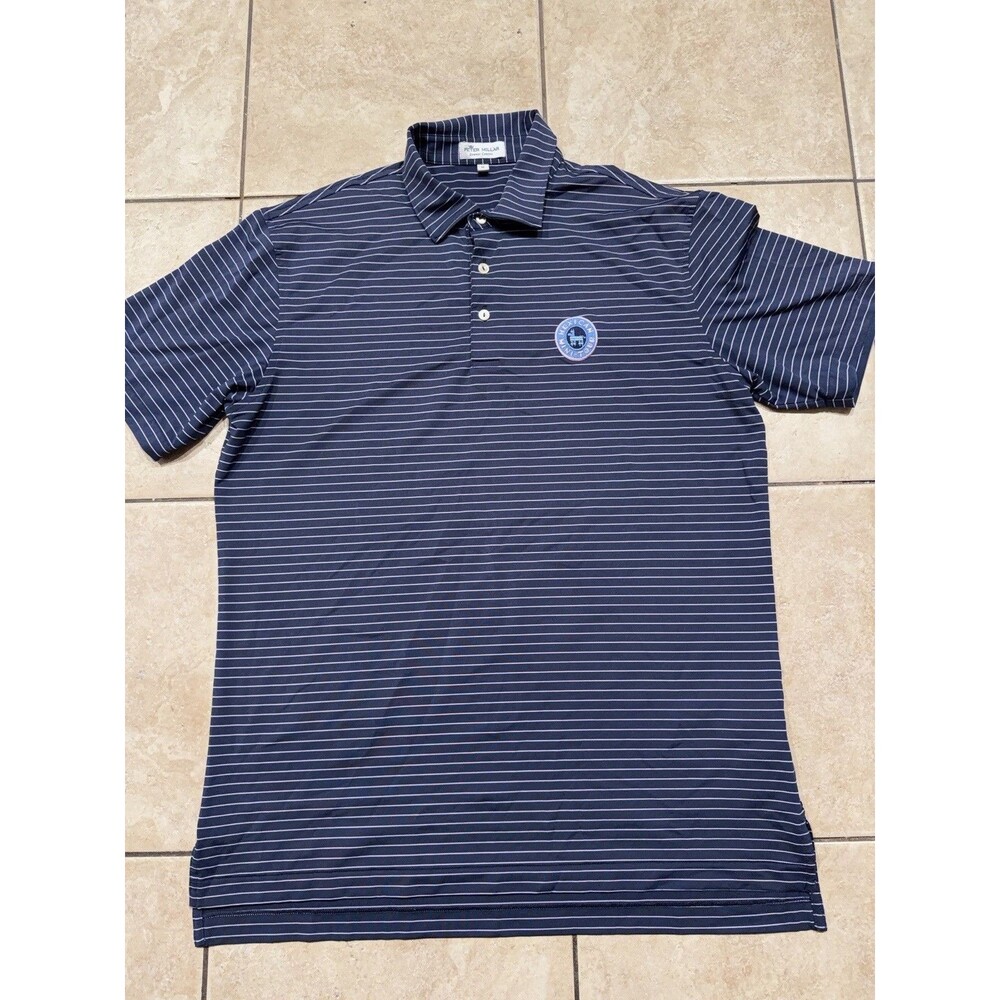 Peter Millar Shirt Mens M Navy Blue Summer Comfort Mexican Mini Tour Golf Polo